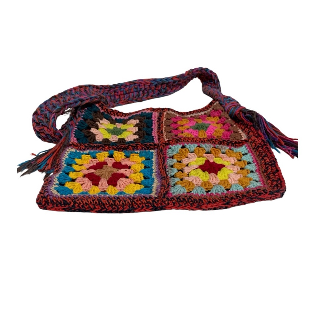 Handmade Crochet Granny Square Bag - Picture 13 of 15